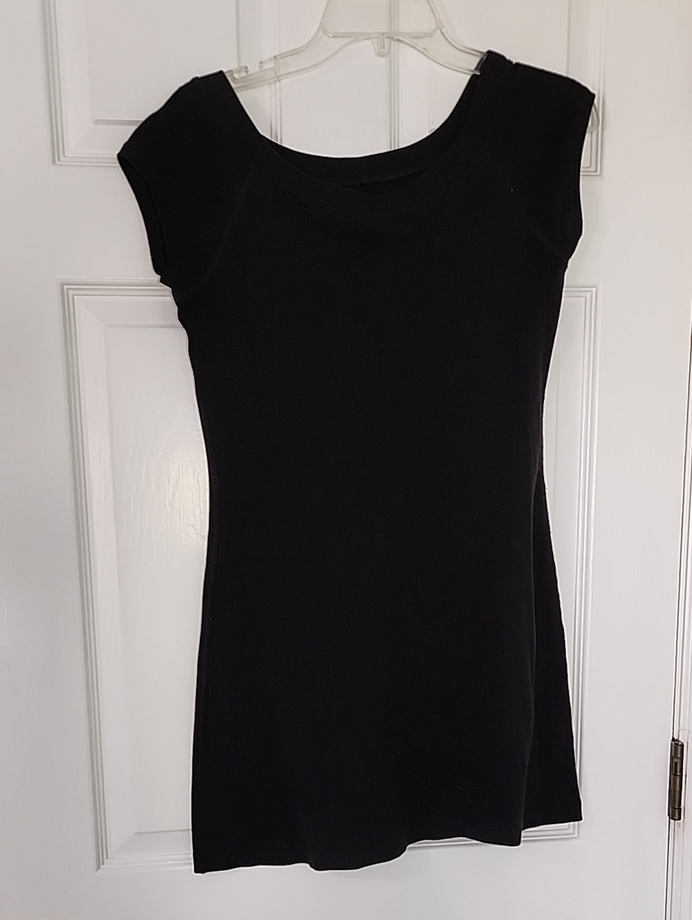 Philosophy Black Cap-Sleeve Mini T Shirt Dress Small Cotton Casual Minimalist